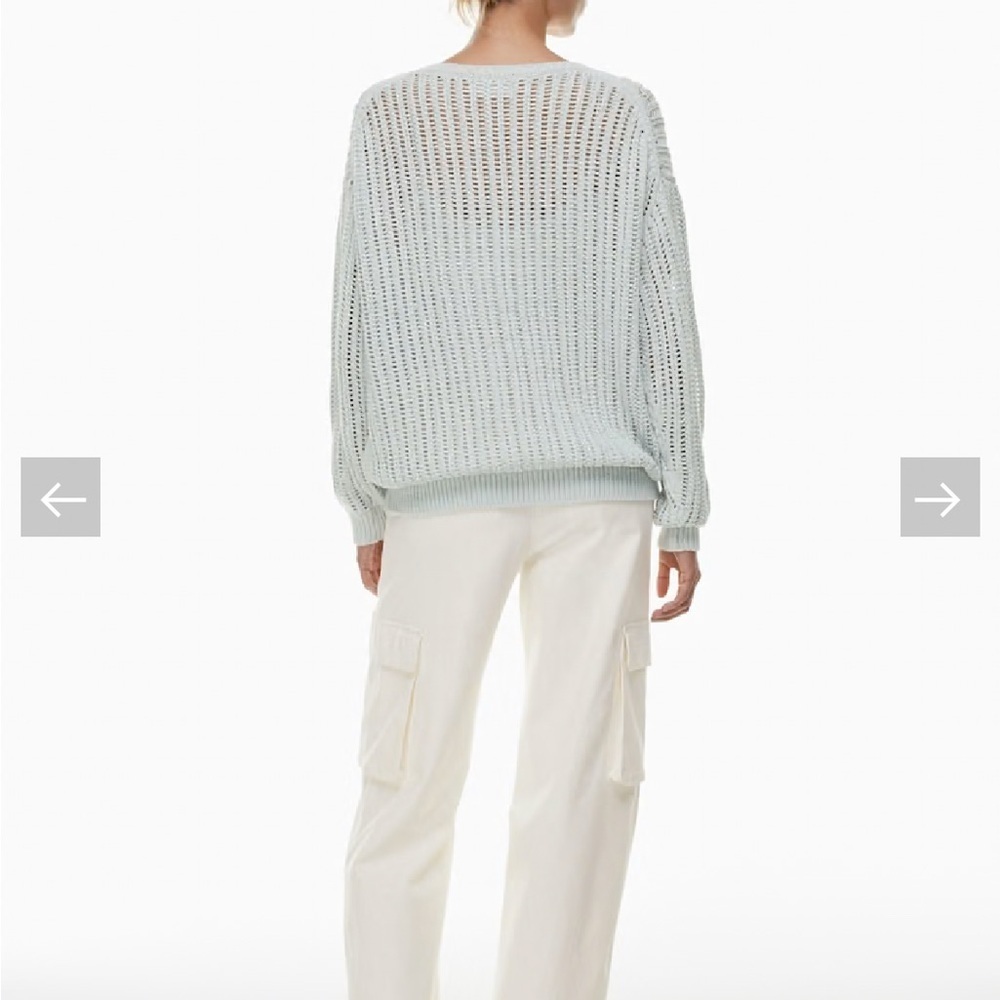 BNWT Wilfred Afterglow Sweater Glacier Blue Knit Crew Nck Sweater Cotton Medium - Picture 4 of 15